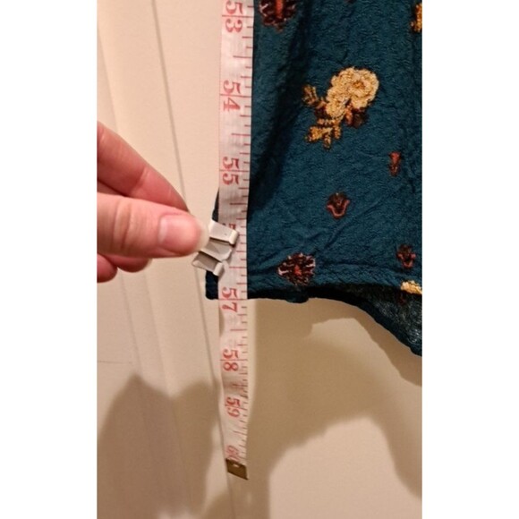 Free People Morning Song Button Front Floral Print Maxi Dress Teal Small - Picture 8 of 14